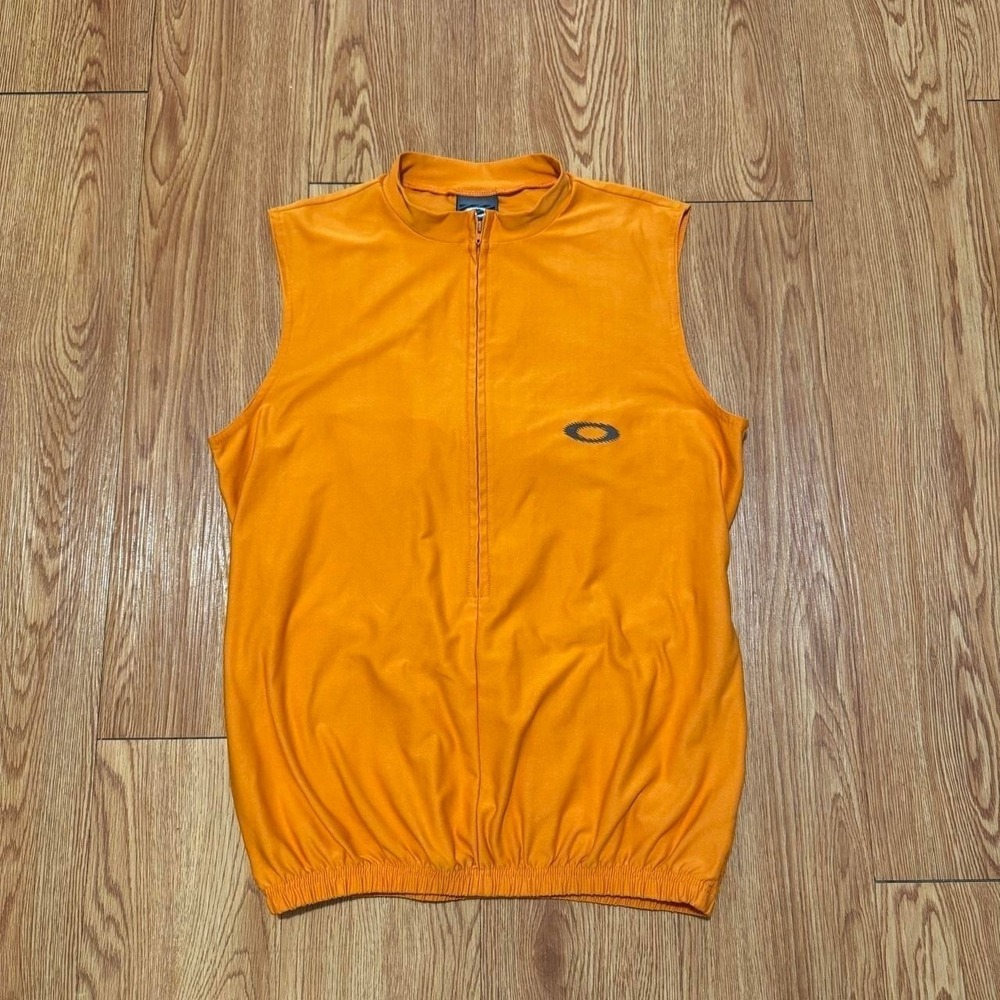 Oakley Software Men's Vest Orange Logo Cycling Pockets Size Small